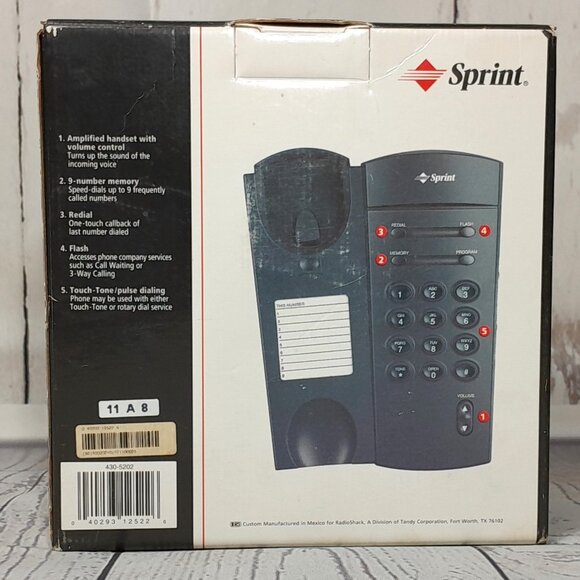 Sprint RadioShack Amplified Handset Telephone 43-5202 Graphite - Picture 6 of 11